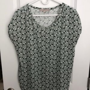 Loft Green leaf mixed media top